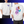 White t-shirt with colorful butterfly graphics and text on front and back, worn by a person.