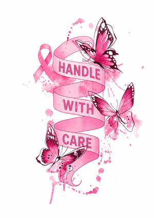 Breast cancer survivor handle with care butterfly T-shirt